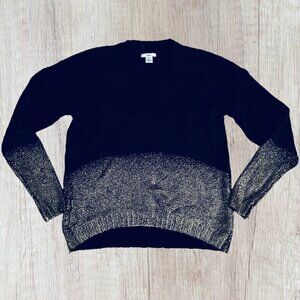 New BAR III Black Knit Gold Sweater Shimmer Sparkle Holiday Moscow 2 Womens M